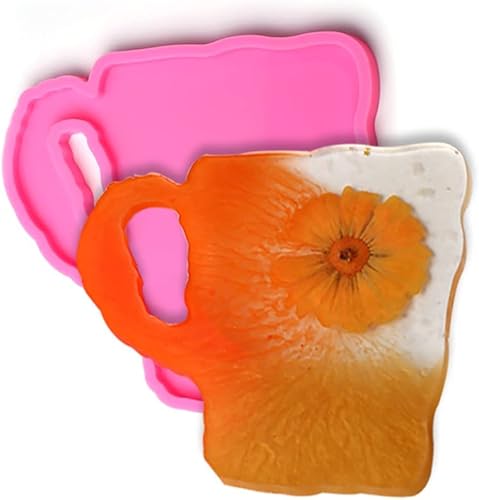 Molde de resina para posavasos en forma de taza, molde de resina epoxi de silicona para portavasos de ágata, soporte para copas de vino, decoración