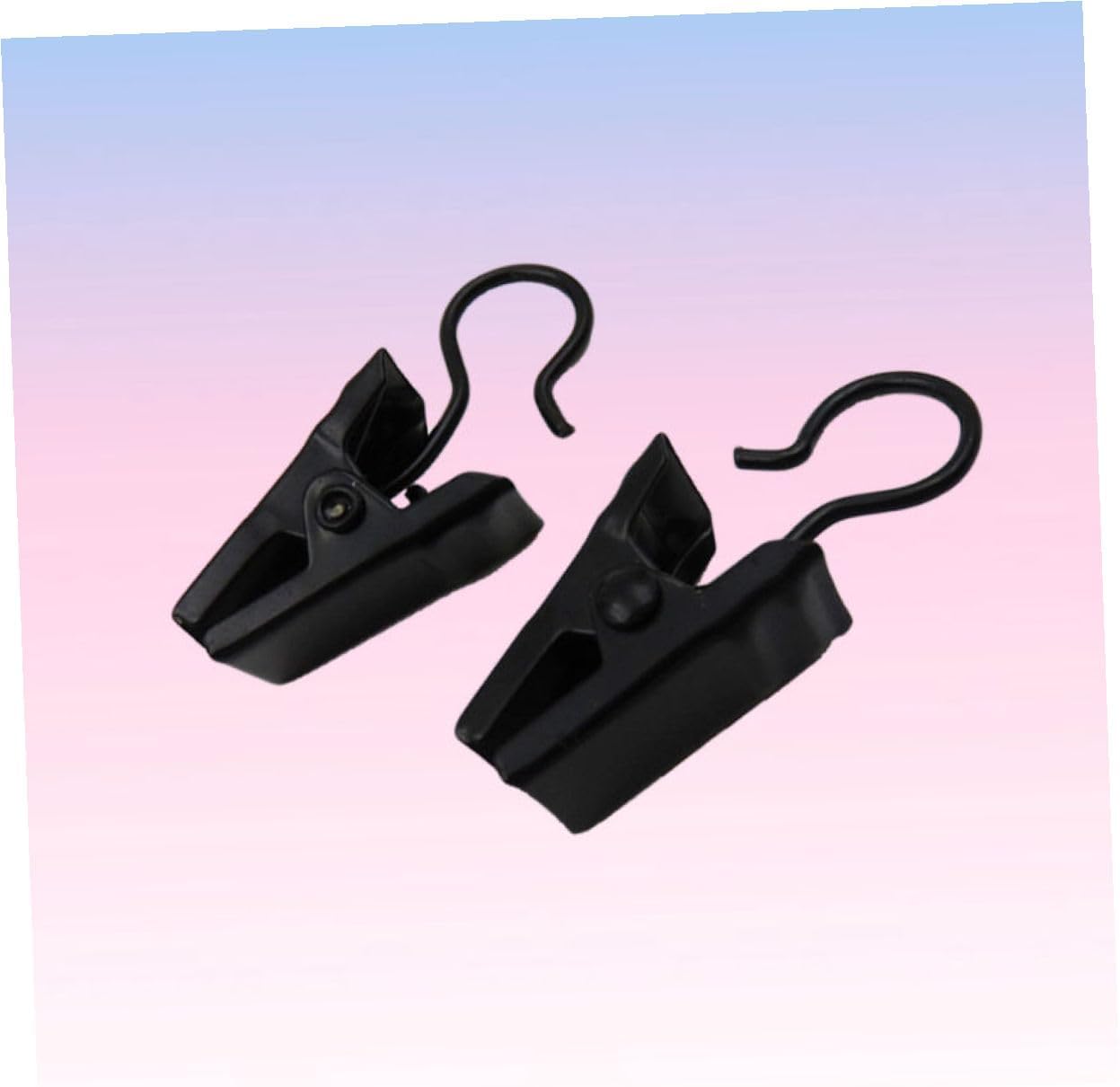 100pcs Black Electroplated Iron Drapery Clips with Hooks Non-Slip Curtain Rings for Hanging Curtains with Pockets Tabs Metal Hangers for Easy Installation and Sliding Rod