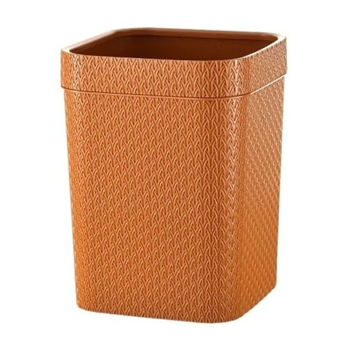 Poubelle pour salon et chambre corbeille carrée orange design tressé