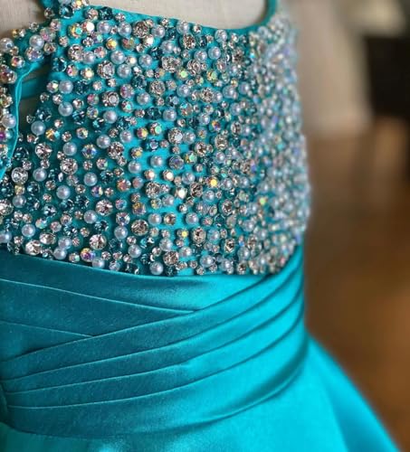 Girls Off Shoulder Pageant Dresses Long Satin Birthday Party Dress Princess Gowns PY0323