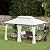 Outsunny 10' x 13' Patio Gazebo, Double Roof Outdoor Gazebo Canopy Shelter with Curtains, Solid Metal Frame for Garden, Lawn, Backyard and Deck, Cream White