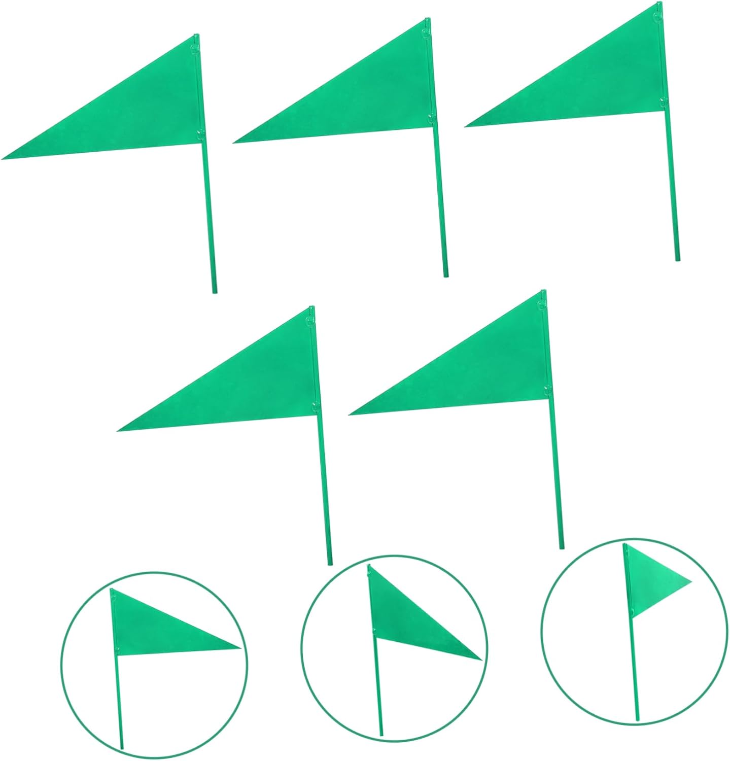 WOONEKY 6pcs Shot Put Flag Small Marking Flags Exercising Supplies Small Marker Flags Bright Iron Corner Flag