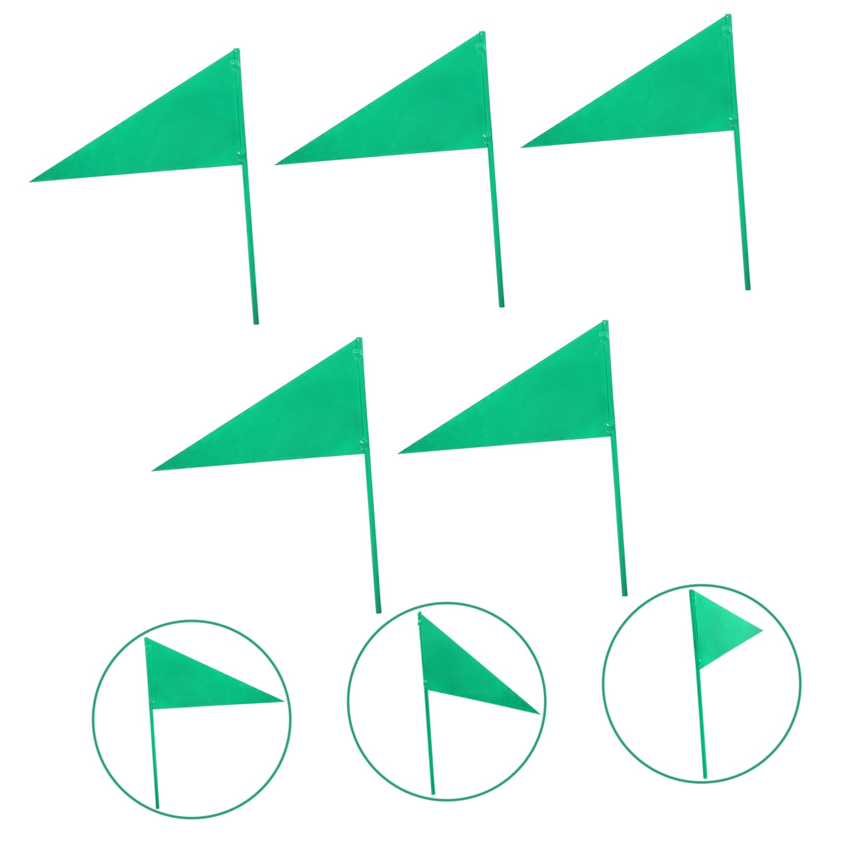 WOONEKY Triangle Flag 5pcs Field Corner Markers Shot Put Training Marker Pole for Athletic Training Supply