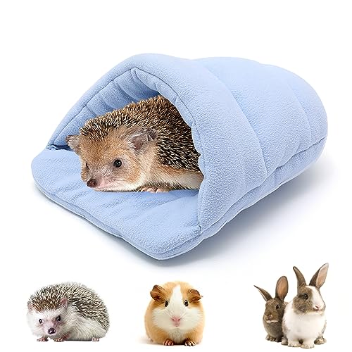 Meerschweinchen Bett Haustier Schlafsack Höhle Nest Kissen Weiche Warme Haustierbett Meerschweinchen Haus Haustier Winter Bettwäsche Käfigzubehör für Kleintiere Eichhörnchen Chinchilla (Himmelblau)