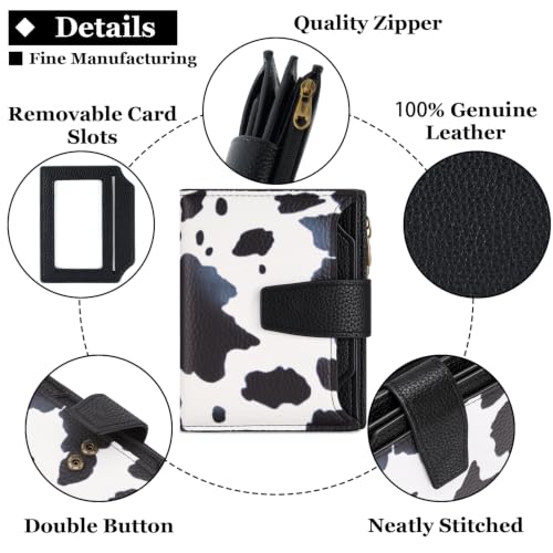 Image of Airkit Small Wallet Women RFID Blocking Soft Leather Bifold Compact Card Holder Wallet for Women with Zipper Coin Pocket 4 ID Window