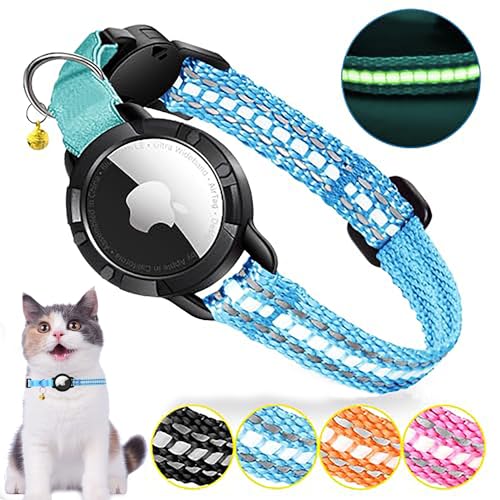 Ganve Airtag gps 猫用首輪 gps ペット首輪 追跡装置 光反射のデザインを加えて 犬 猫 首輪 gps 安全首輪 頑丈耐用です そして 紛失防止 首輪 IOSのみ対応できます 猫 エアタグ 首輪 長さ調節可能 鈴が2個付属します 【商品に
