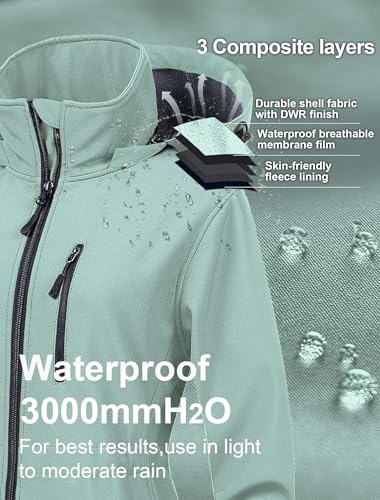 Image of CREATMO US Women's Lightweight Waterproof Long Softshell Tactical Jacket Fleece Lined Windbreaker