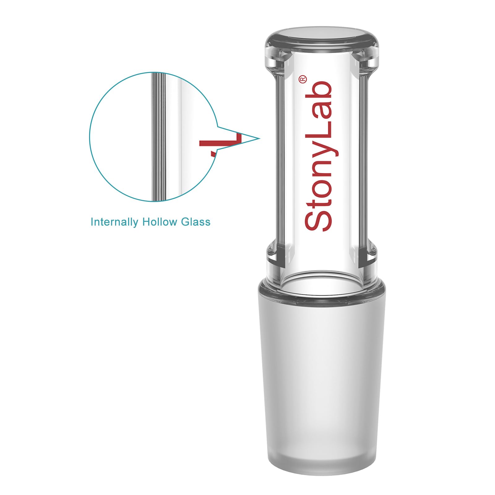 stonylab Tappo in Vetro Borosilicato, Tappo Dritto Cavo con Fondo Chiuso (1 Pezzo), per Recipienti di Reazione da Laboratorio, Giunto 14/20