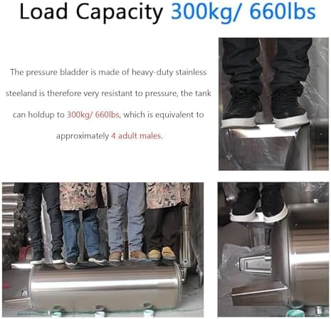 Large Well Pressure Tank,16 26 42 53 66 79 Gallon Pressurized Tank,Vertical Stainless Steel Automatic Well Water Supply System,Pressurized Water Tank, For Kitchen/Shower/Toilet(300L/79.3Gal(155x50cm))