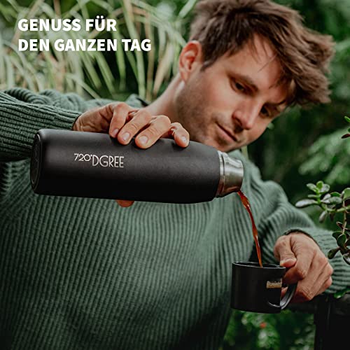 Foto von 720°DGREE Thermoskanne mit Becher 1l “Follow” - 3 Größen, 12h Heiß, 24h Kalt, Auslaufsicher, BPA-Frei - Edelstahl Thermosflasche, Isolierflasche für Kaffee, Tee bei der Arbeit, Schule, To Go
