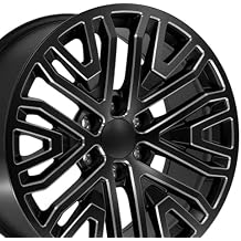 OE Wheels CV37 20 Inch Rim Fits Sierra 1500 Style 6x139.7 20x9 Satin Black with Milled Edge - Hollander 5906 1