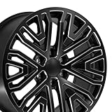 OE Wheels CV37 20 Inch Rim Fits Sierra 1500 Style 6x139.7 20x9 Satin Black with Milled Edge - Hollander 5906 (1)