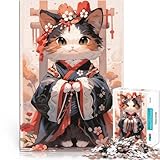 Puzzle Adulte 1000 pièces Kimono Chat Japon Kawaii pour Le Jeu éducatif...