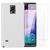 Shantime Case with 2 Pack Screen Protector Combo Compatible with Samsung Galaxy Note 4, Shockproof Cover and Tempered Glass Set for Full Body Safety(White)