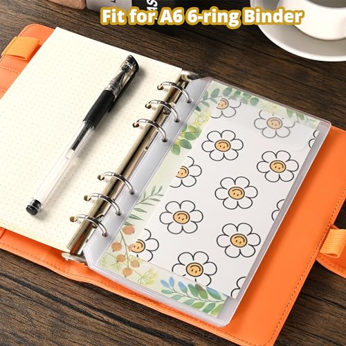 Pochettes transparentes A6 à 6 trous plates pour préserver votre carnet - 6