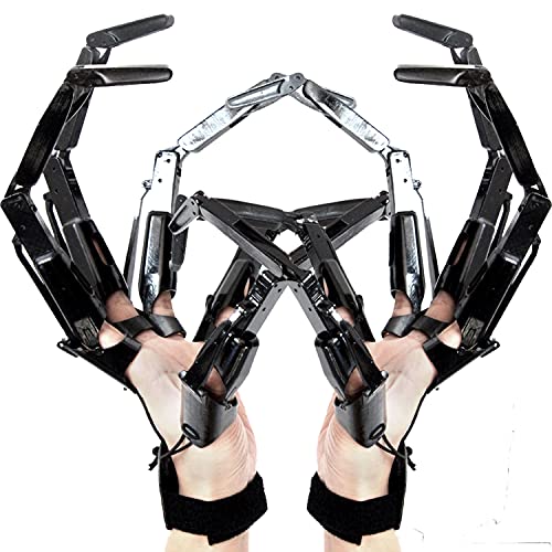 CJWDZ Halloween Gelenkfinger Ein Paar Halloween Verlängerungshandschuhe Skeletthände 3D Druck Gelenkfinger Für Halloween Cosplay Dekorationen (Schwarz) Cover