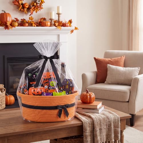 Image of Colingmill 1 Set Woven Empty Basket for Gift,Orange Black
