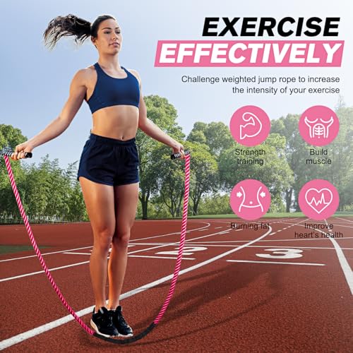 HPYGN Jump Rope for Women, Weighted Skipping Rope for Exercise, Home Gym Workout Equipment, Heavy Jumpropes for Weight Loss, Shape body, Aerobic Exercise, Improve Strength and Building Muscle by HPYGN - Used condition - Image 3