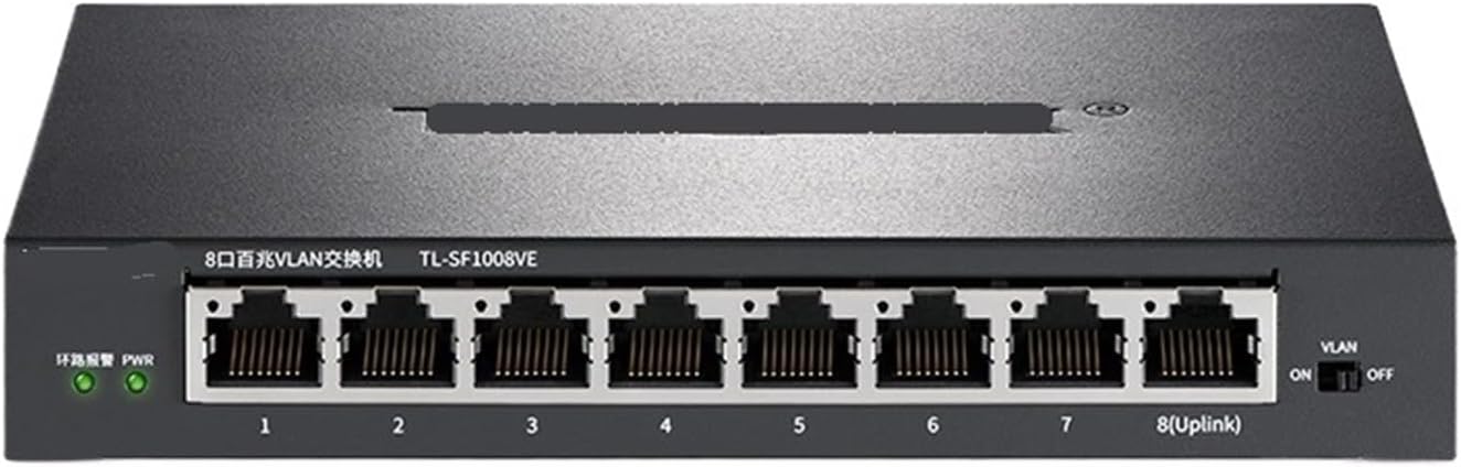 8-Port 100Mbps VLAN Ethernet Switch 100BASE-T Network Hub Internet Splitter Loop Detection Auto MDI/MDIX TL-SF1008VE(EU Adapter)