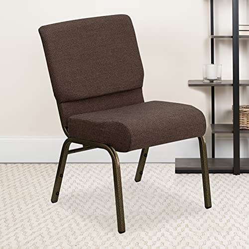 EMMA + OLIVER Brown Stacking Auditorium Chair with 21
