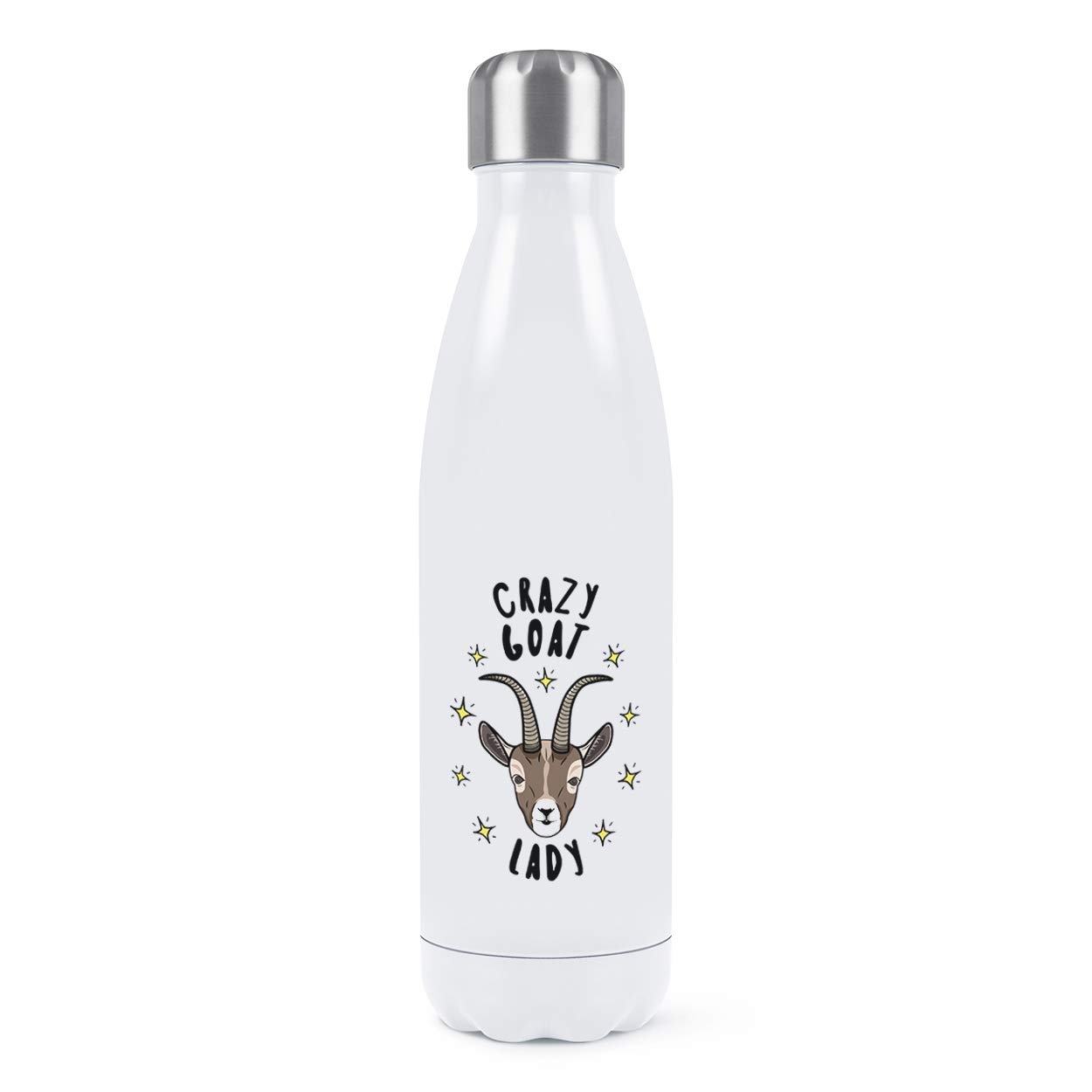 Bouteille isotherme inox 500ml blanche à motifs étoiles pour boissons de sport femme