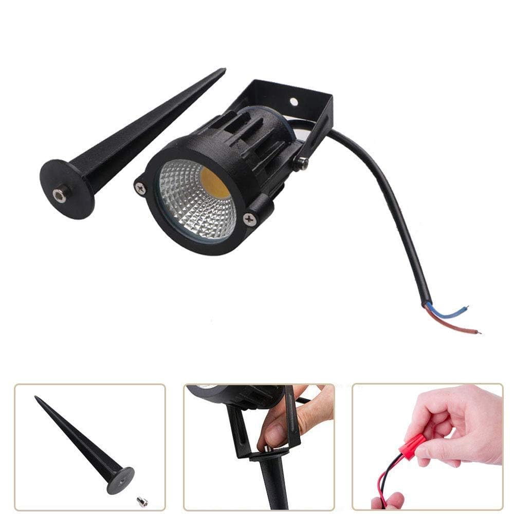 LED Garden Spot Light with Ground Spike, 5W, IP65 Waterproof, Aluminium Die Cast, Outdoor (Yellow Warm White 5 WATT LED Outdoor Garden Light Pack of 5) 3