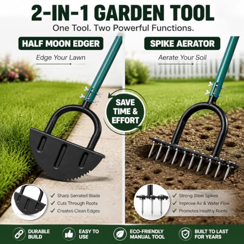 Heavy Duty Manual Edger Lawn Tool and Aerator 2-in-1 by DOIT - Image 3