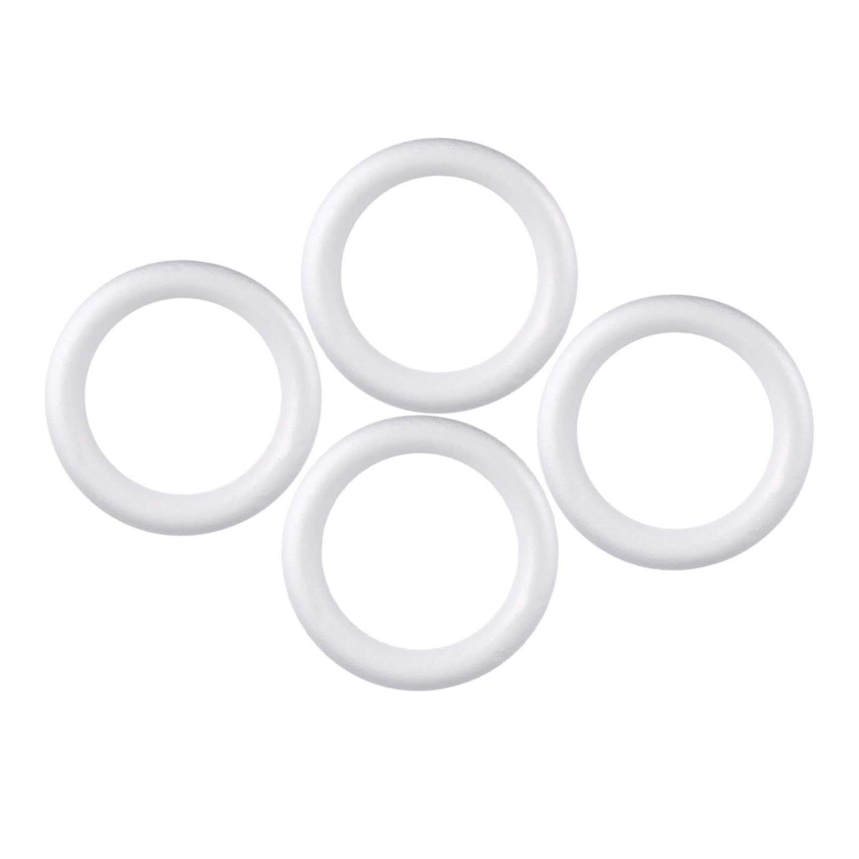 Zerodeko 4 Pezzi Anelli in Schiuma per Lavoretti Natalizi Fai da Te Anello Circolare Decorativo Bianco per Addobbi Feste e Progetti Artigianali