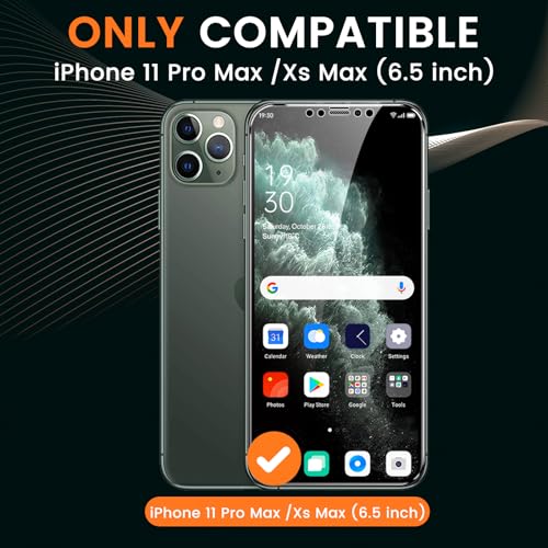 Image of Mr.Shield 360 True Privacy Screen Protector Tempered Glass Guard for iPhone 11 Pro Max and iPhone Xs Max, 4-Way Anti-Spy with Easy Installation Kit, 9H Hardness, 3D Curved Edges, Case-Friendly