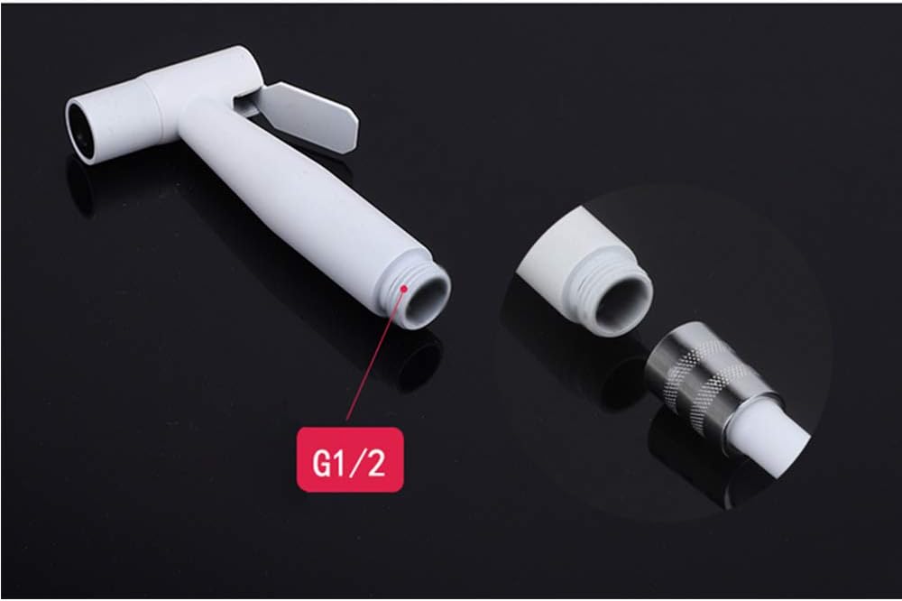 Bidet Faucets, White Brass Single Cold Wall Toilet Corner Valve Handheld Hygienic Shower Head Wash Car Pet Sprayer Airbrush Taps