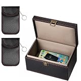 Nokwocy Faraday Box Faraday Box - Bloqueador de señal RFID, antirrobo, antiescaneo, anti-rastreo GPS, oscuro, Talla única (M)