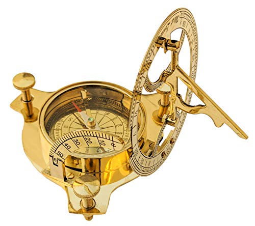 Nauticalmart BR 48342X 5 Inch Sundial Compass Solid Brass Sun Dial thumb #1