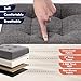 Ornavo Home Foldable Tufted Linen Large Storage Ottoman Bench Foot Rest Stool/Seat - 15