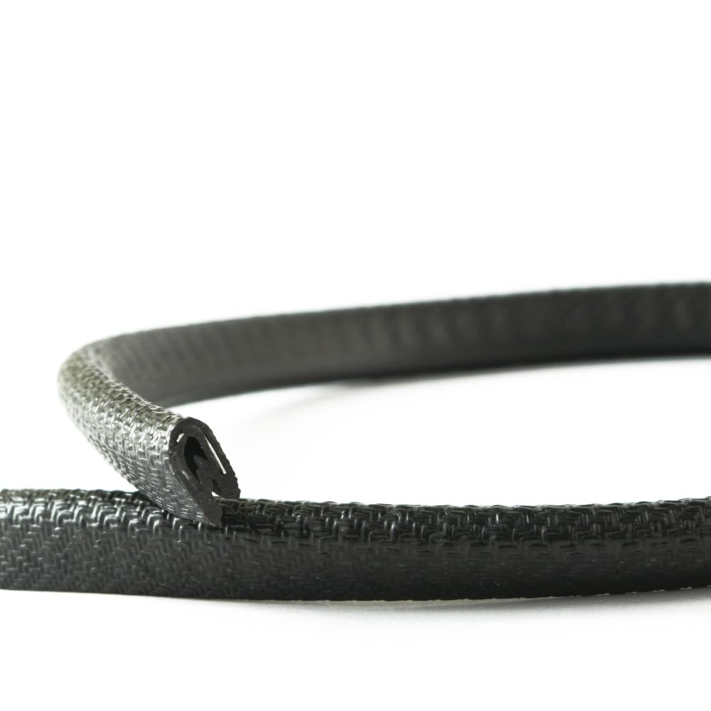 EUTRAS Kantenschutz 1-2 mm Schwarz – Selbstklemmendes U-Profil ohne Kleber, PVC mit Stahlkern, Türkantenschutz Auto, Schutzleiste für Blech, Metall, Möbel & Karosserie