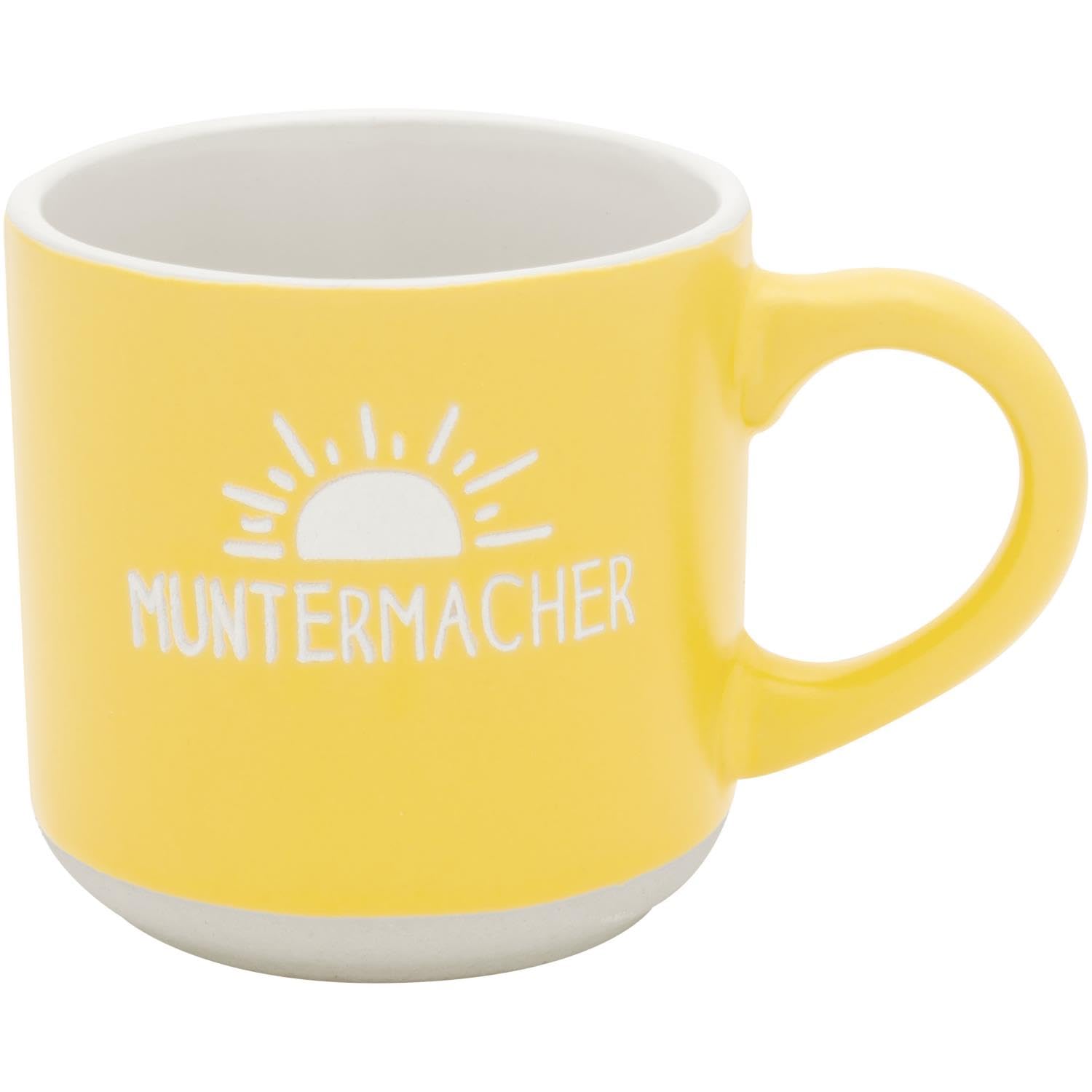 Gruss & CO Espresso Cup with Engraving Muntermacher | Mini Mug Made of Stoneware, 10 cl, Cup with Gift Bandole | Gift Friends, Birthday | 74651