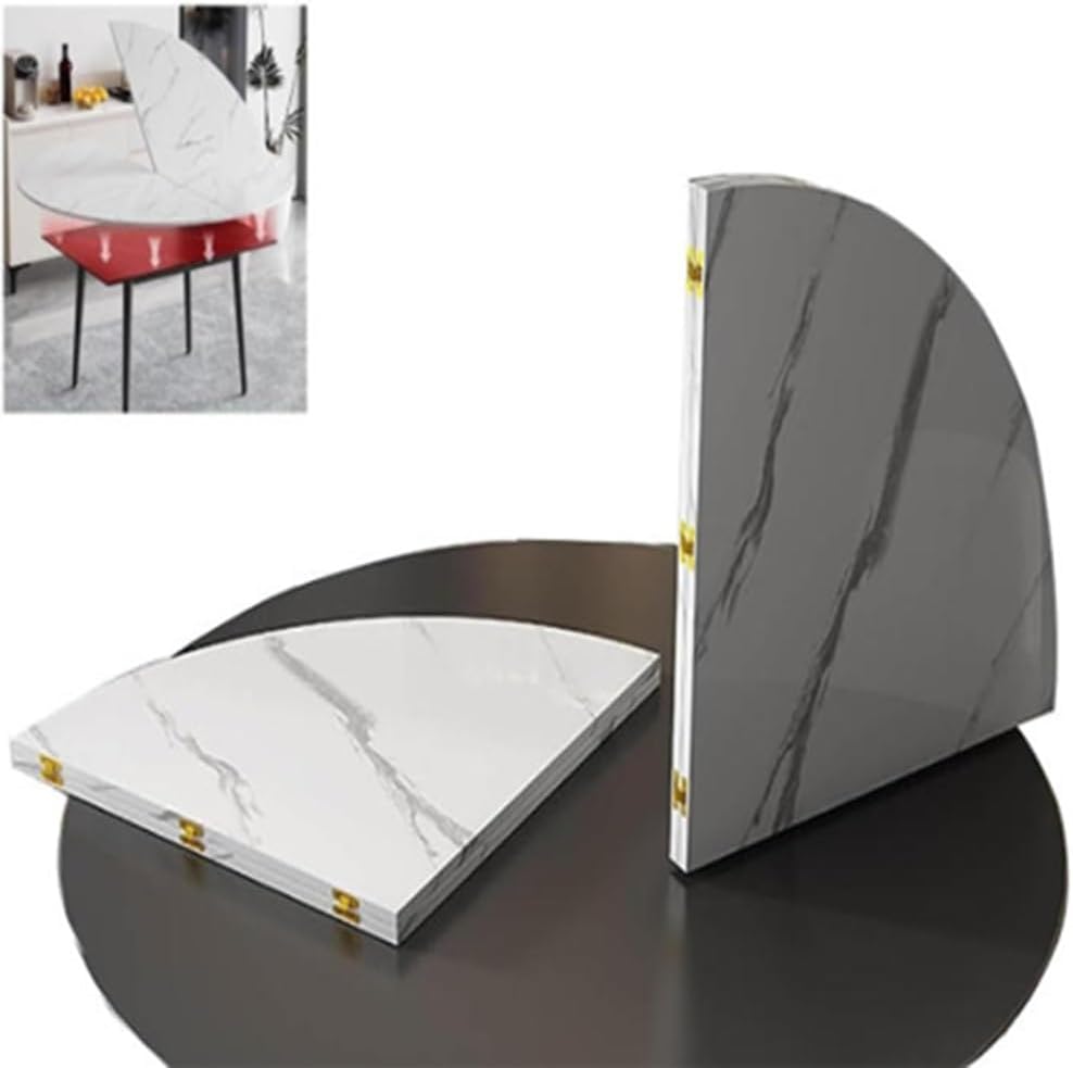 Marble Pattern 55in Round Foldable Dining Table Top - Versatile Legless Temporary Table Extender for Catering, Banquets & Parties - Ideal for Events & Gatherings