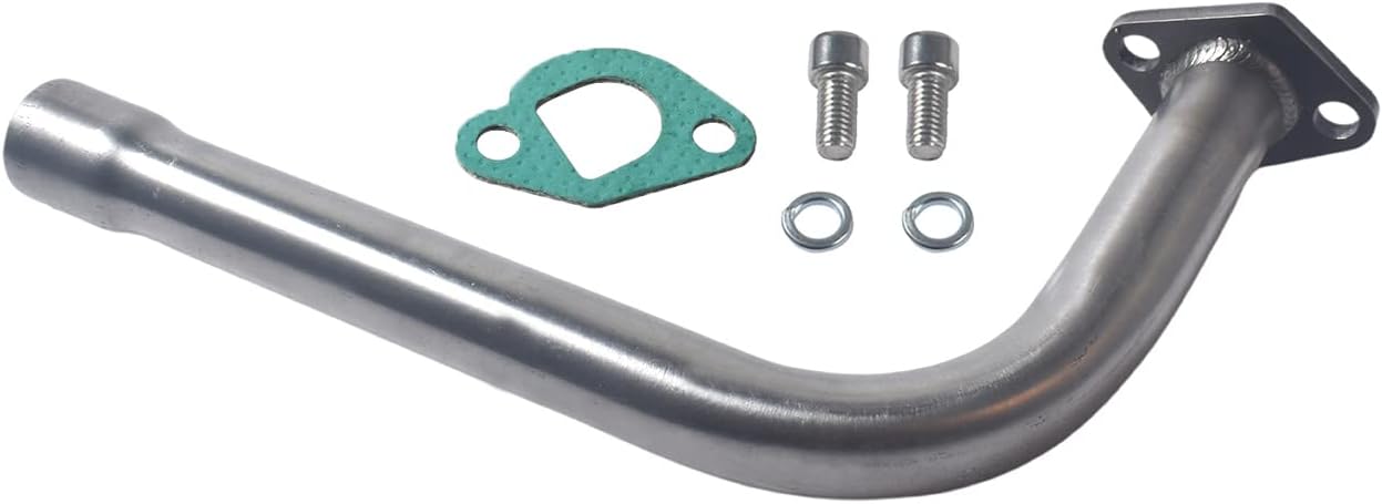 Exhaust Muffler Kit Silver For Coleman Powersports CT200U BT200X KT196 MB200,For Honda GX160 GX200，For Predator 212cc 196cc/6.5HP Gas Mini Bike Go Kart Performance Parts Red