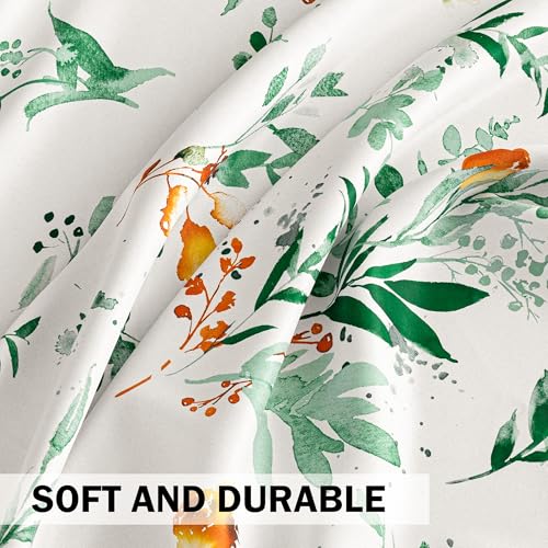 Image of MYSKY HOME Floral Blackout Extra Long Curtains 102 inch Length 2 Panels for Living /Dining Room- Flower Patterned Room Darkening Light Blocking Grommet Window Drapes, 52 inch W Each Panel, Yellow and Green
