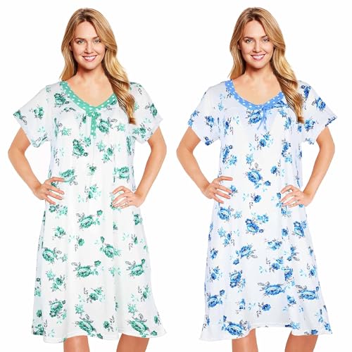 Image of Womens Nightgowns Sleepwear Soft Pajama Dress Nightshirts