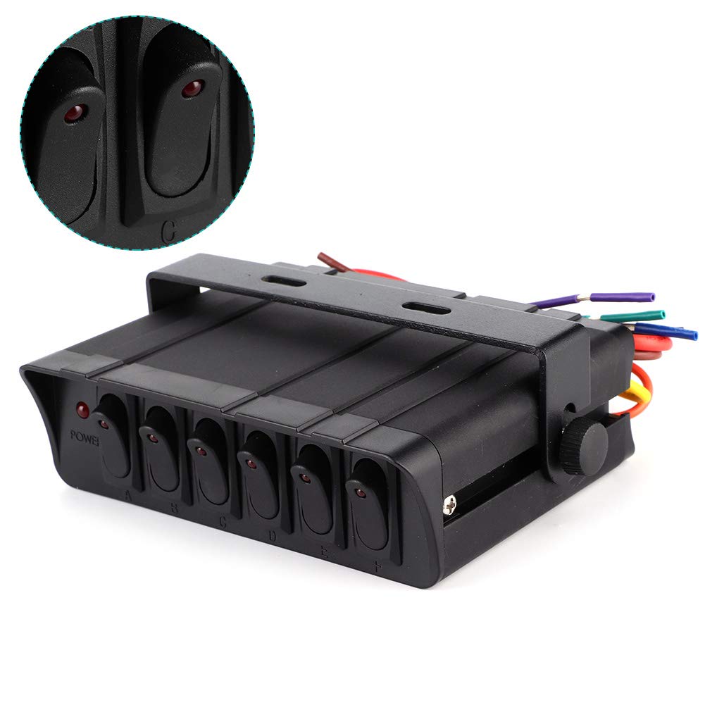 Pannello Interruttori A Bilanciere 3P Con Luci Rosse Per Auto | Scatola Universale 12-24V Per Yacht E Camper, Staffa Inclusa