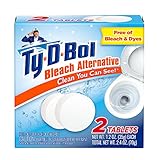 Ty-D-Bol Bleach Alternative Toilet Cleaner, Cleans and Deodorizes Toilet and Bathroom, Easy to Use, 2 Tablets, Single Pack