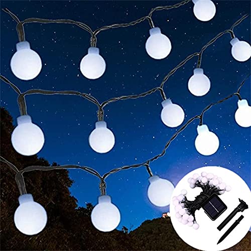 Weihnachtslichter, Girlande, Kugeln, Weihnachtsdekoration für Zuhause, solarbetrieben, LED-Lichterkette, Gartendekoration, Neujahrsdekoration (Farbe: rotes Glas, Größe: 12 m, 100 LED)