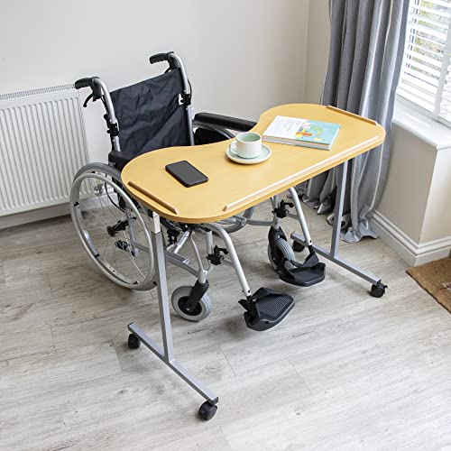 NRS Healthcare Adjustable Curved Over Bed/Chair Table M99394 with Lockable Castors - 6