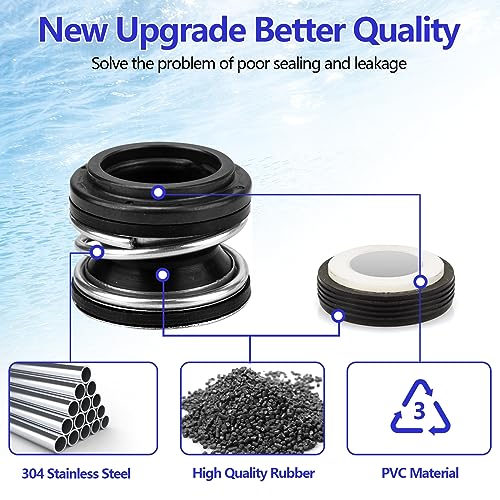 Ahuliao O-Ring Rebuild Repair Kit Compatible with Pentair SuperFlo, SuperMax Pool Pumps Parts, Includes US Seal PS-200 Shaft Seal, Water Slinger, 2 Pump Union O-Rings, 2 Drain Plug O-Rings