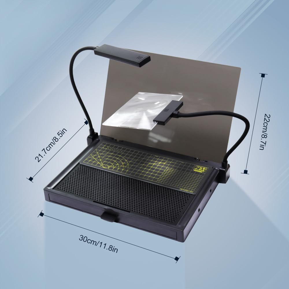 Banco de trabajo portátil para Gundam, banco de trabajo de corte y montaje Gundam con cajón, herramienta de kit de modelo para construcción Gundam, herramientas de kit de modelo con luces LED, para