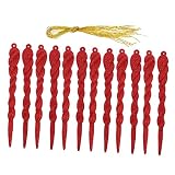 FUNOMOCYA 12 Pcs Christmas Icicles Icicles Glass Ornaments Red Decorations Crystal Pendant Christmas