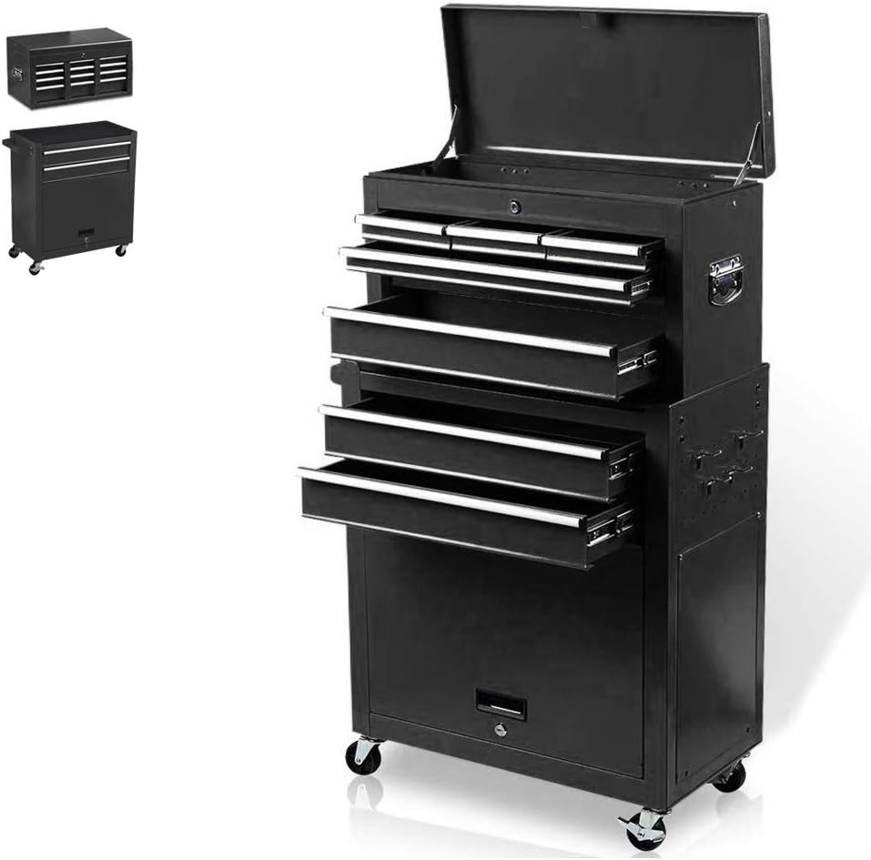 8Drawer Rolling Tool Box, Rolling Tool Chest with Drawers