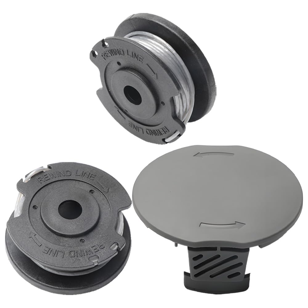 2 Strimmer Spool Line and 1 Spool Cover Cap Compatible with Bosch EasyGrassCut 18-26/18-230/18-260, Replacement Strimmer Wire