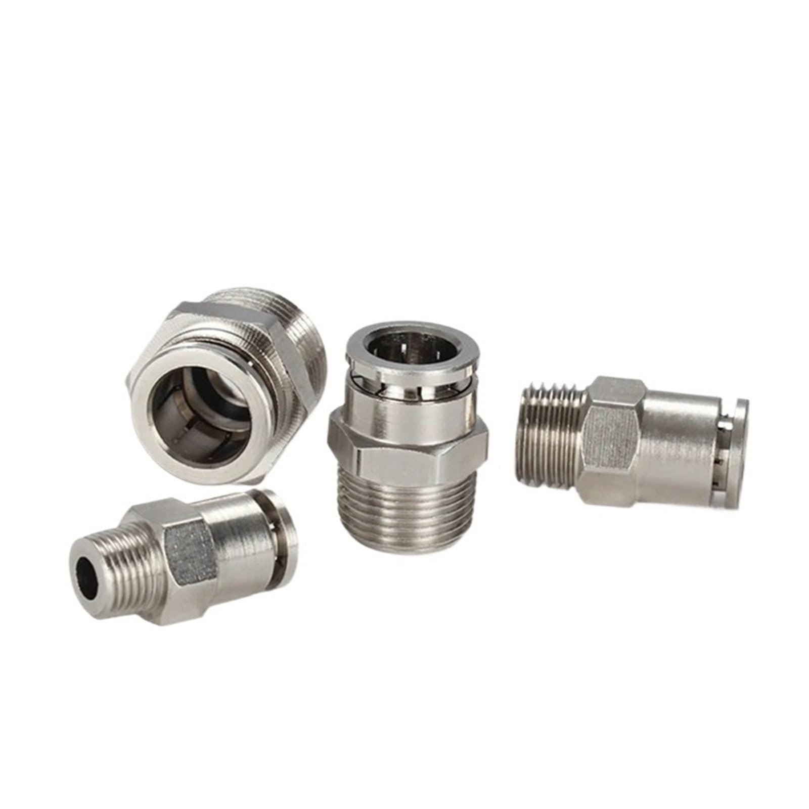 1 Teile/los M5 1/8 "1/4" 3/8 "1/2" BSPT Männlich Pneumatische Messing Vernickelt Push-In Schnell stecker Release Air Fitting Sanitär(10mm,1/4")