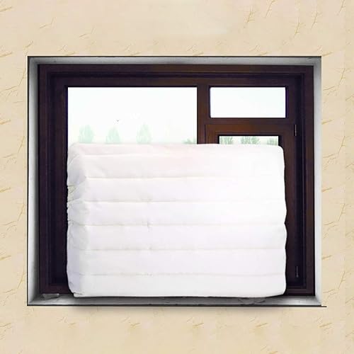 Miniatura 5 de Ventana de cubierta de aire acondicionado interior con cordón elástico doble aislamiento para unidad de pared (blanco)